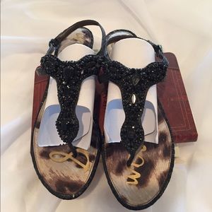 Sam Edelman Black Jewel Sandal 7.5 NWOT